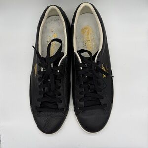 Puma Match Black Leather and Suede Sneakers with Gold Details